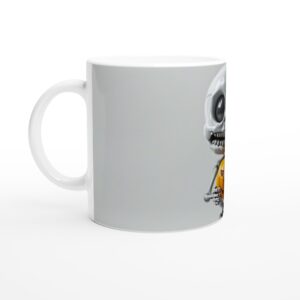 Spooky Cute Skeleton & Pumpkin 11oz Ceramic Mug - Perfect for Halloween & Fall Fun!