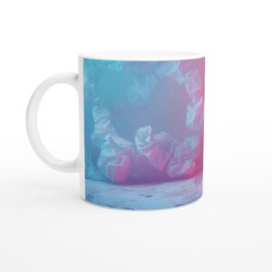Neon Swirl Mummy 11oz Ceramic Mug - Vibrant Pink & Blue Dream