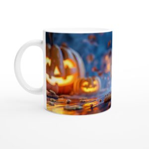 Spooky Fun Halloween Ghost & Pumpkin 11oz Ceramic Mug - Perfect for Your Trick-or-Treat Sips!