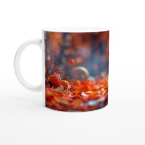 Cute Spooky Ghost & Pumpkin Autumn Leaves 11oz Ceramic Mug