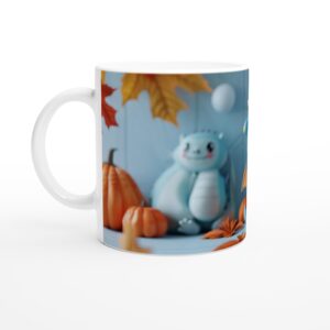 Little Dragon's Pumpkin Patch Blue Childish Mug - Cozy Fall Vibes 11oz Ceramic Mug