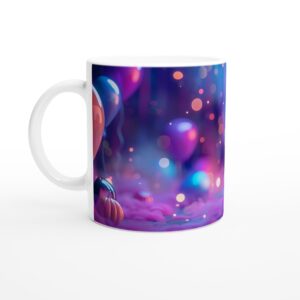 Spooky-Cute Ghost Party Mug - White 11oz Ceramic Mug for Halloween & Beyond
