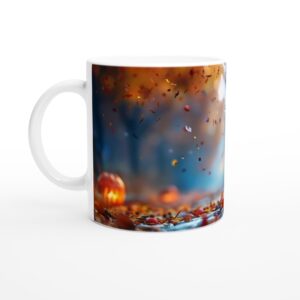 Spooky Cute Skeleton Trick-or-Treater 11oz Ceramic Mug - Perfect for Halloween Fun!