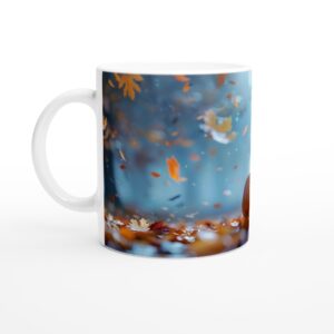 Little Witch and Jack-o'-Lantern 11oz Ceramic Mug - Whimsical Halloween Fall Decor