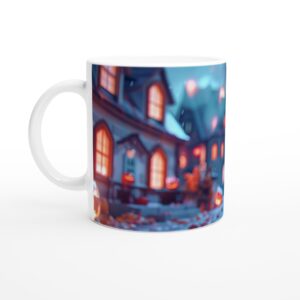 Spooky Surprise Halloween Town 11oz Ceramic Mug - Perfect for Trick-or-Treaters!