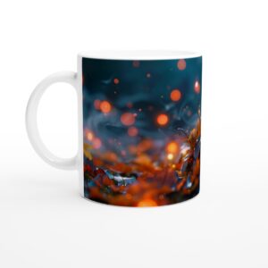 Autumn Glow Whimsical Ghost 11oz Ceramic Mug - Spooky & Sweet Fall Decor