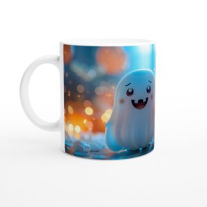 Cute Spooky Ghost 11oz Ceramic Mug - Perfect for Halloween & Cozy Beverages