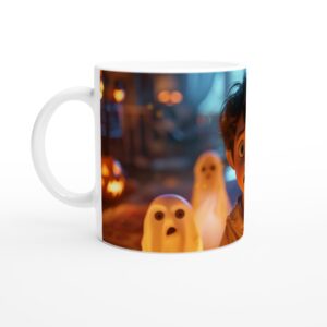 Spooktacular Surprise! Whimsical Halloween White 11oz Ceramic Mug