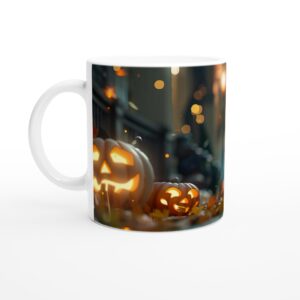 Spooky Cute Halloween Trick-or-Treater White 11oz Ceramic Mug