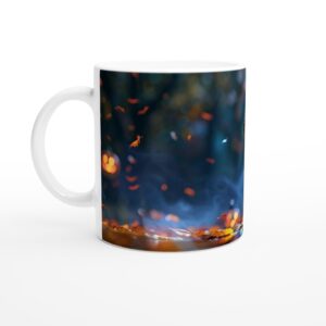 Charming Halloween Witch Child & Pumpkin White 11oz Ceramic Mug