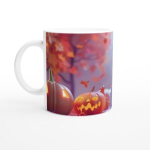 Charming Halloween Guardian Mug - Spooky Cute Fall Ceramic 11oz Coffee Cup