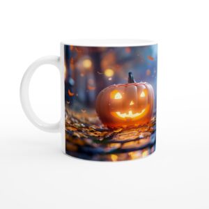 Spooky Cute Ghost & Pumpkin Halloween 11oz Ceramic Mug