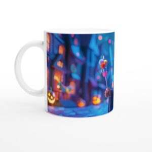Magical Halloween Night Kids' Ceramic Mug - Spooky Cute Character & Enchanting Glow