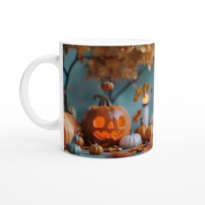 Little Dragon's Halloween Adventure 11oz Ceramic Mug - Whimsical Fall Festivities