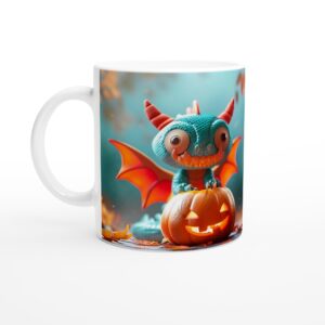 Spooky Cute Halloween Friends 11oz Ceramic Mug - Perfect for Pumpkin Spice & Cozy Nights!