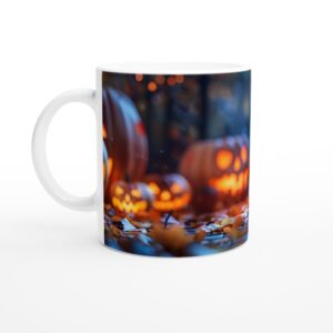 Spooky Ghost & Jack-O'-Lantern Halloween Mug – Eerie Autumn Nights 11oz Ceramic Mug