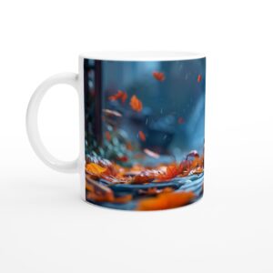 Charming Ghost & Autumn Delights 11oz Ceramic Mug - Perfect for Cozy Fall Beverages!