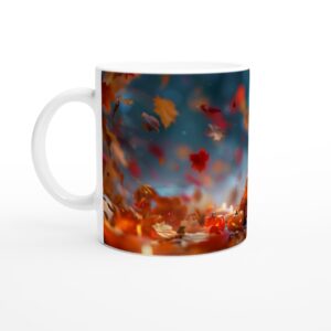Spooky Mummy & Jack-o'-Lantern 11oz Ceramic Mug - Autumn Halloween Vibes