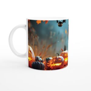 Cute Little Bat & Pumpkins Spooky Autumn 11oz Ceramic Mug